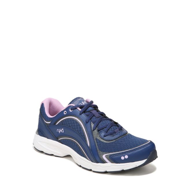 Navy Lavendar Leather