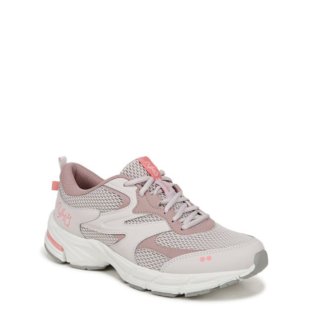 Lilac Grey Mesh & Leather
