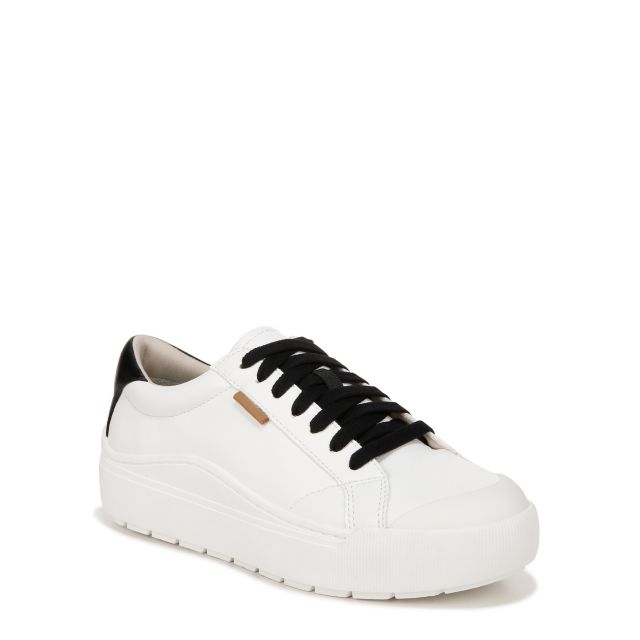 White Black Faux Leather