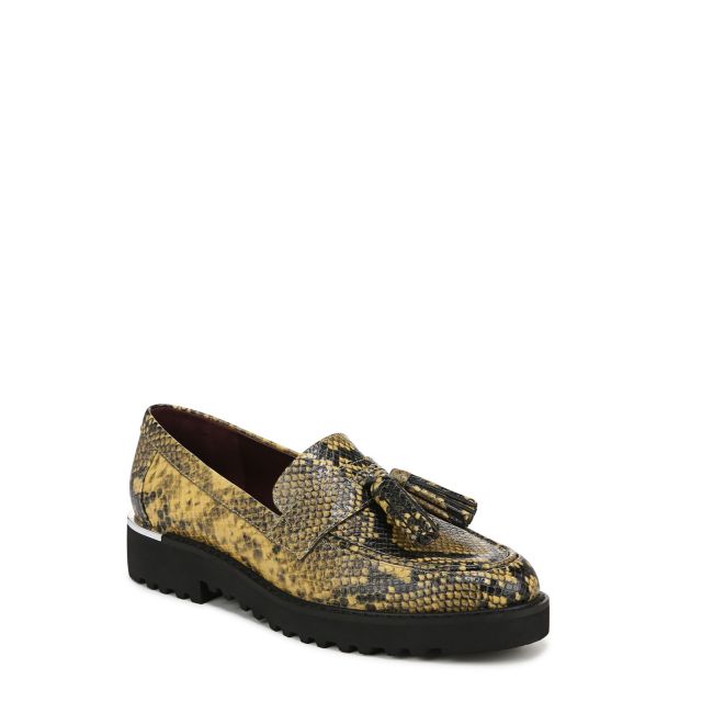 Yellow Snake Print Faux Leather