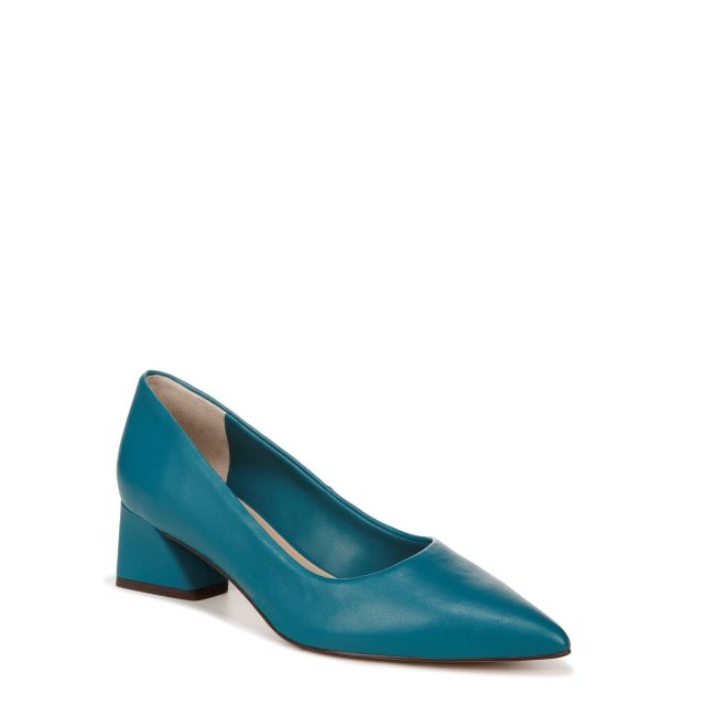Dark Teal Blue Leather