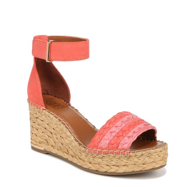 Peach Orange Fabric/Leather