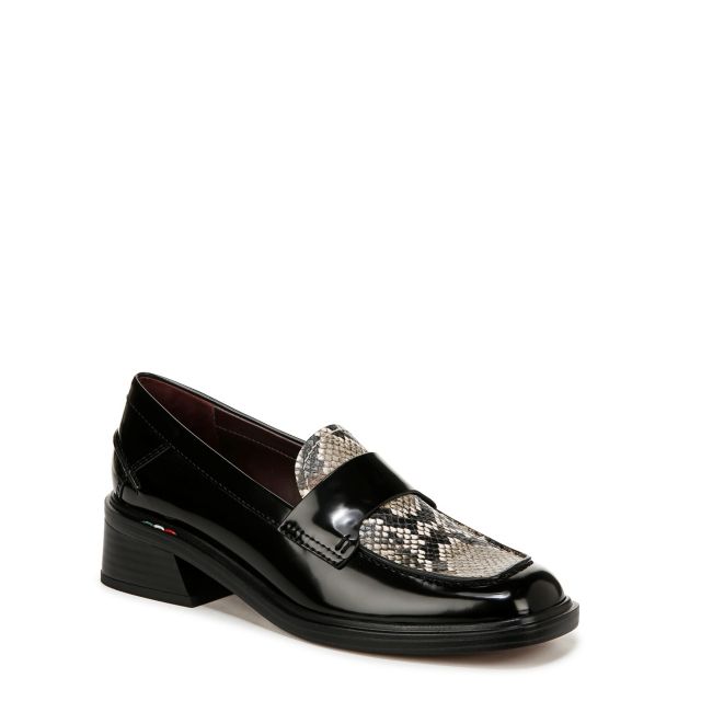 Grey Snake/Black Faux Leather