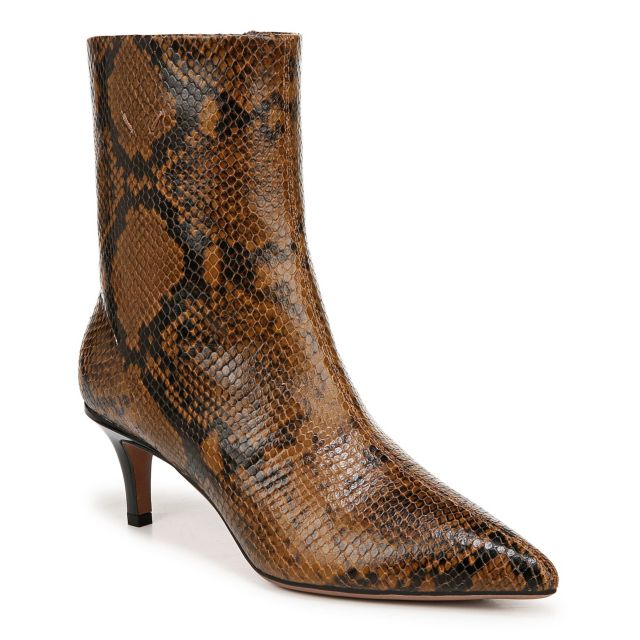 Taupe Snake Print Leather