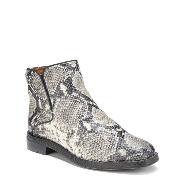 Grey Snake Print Leather