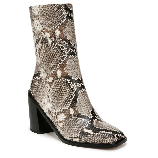 Grey Snake Print Faux Leather