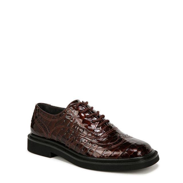 Brown Croc Print Faux Leather