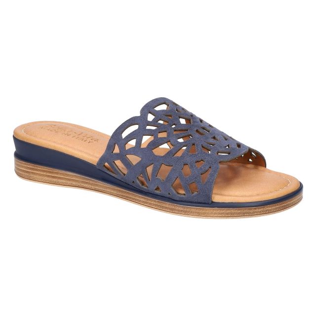 Navy Kidsuede Italian Leather