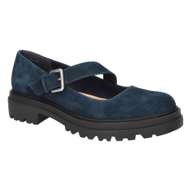 Navy Kidsuede Leather