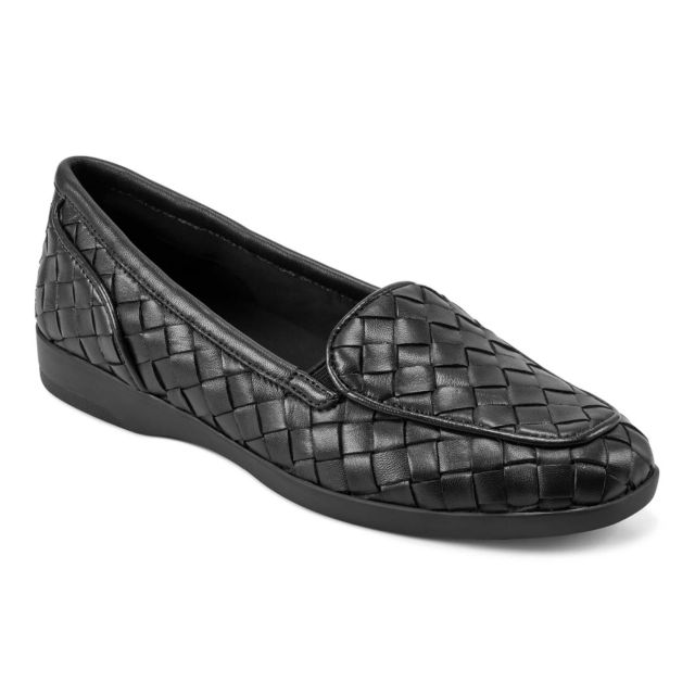 Black Woven Leather
