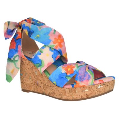 Orabelle Ankle Wrap Platform Wedge Sandal with Memory Foam