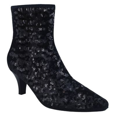 Naja Sequin Stretch Ankle Bootie with Memory Foam