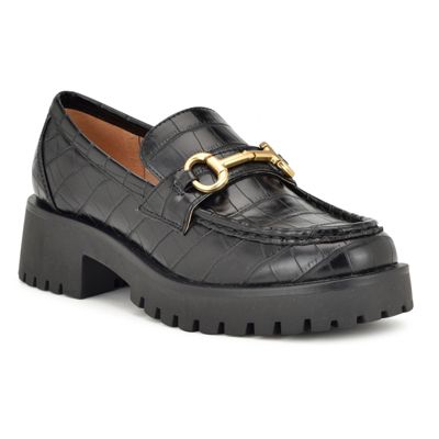 Allmy Round Toe Lug Sole Casual Loafers