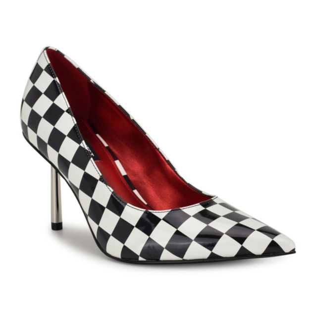Black/White Checkered Patent