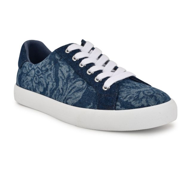 Dark Blue Denim Floral Multi