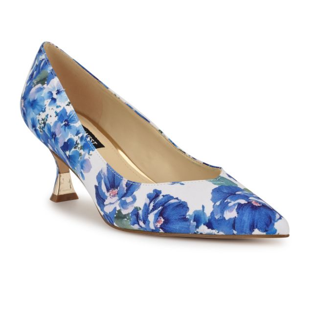 White/Blue Bouquet Floral Multi