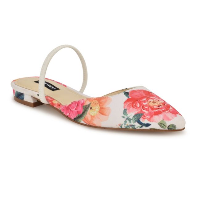 White Summer Blooms Print Multi