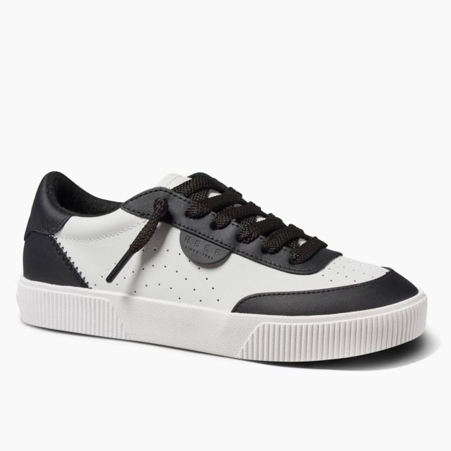 Black/White Leather