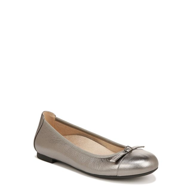 Grey Metallic Leather