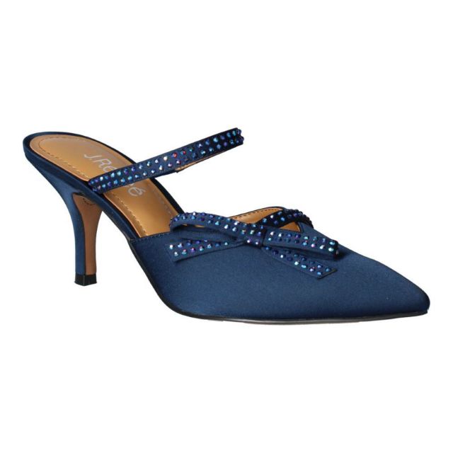 Navy Satin/Rhinestones