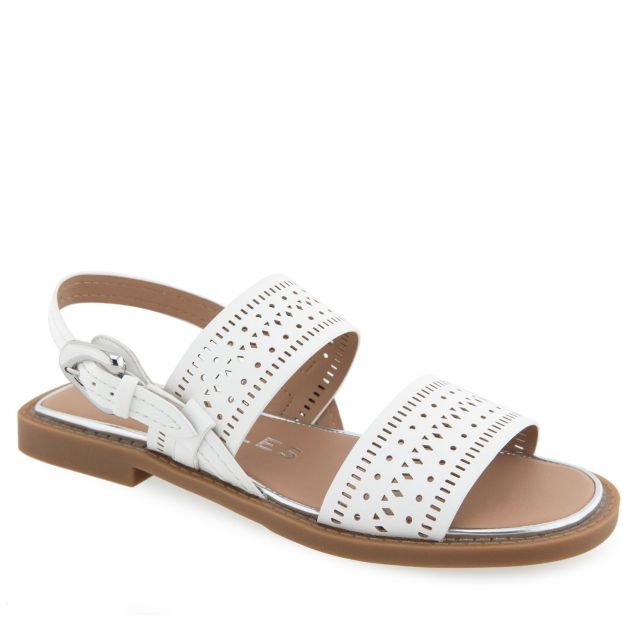 White Perf Faux Leather