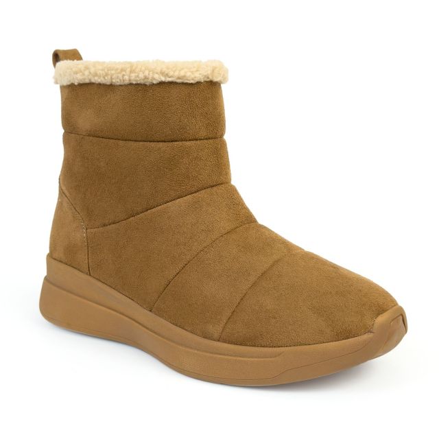 Tobacco Faux Suede   Natural Faux Shearling