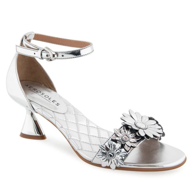 Silver Mirror Floral Faux Leather