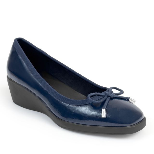 Navy Crinkle Patent Faux Leather