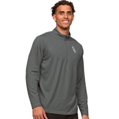 Buy the Mens Gray Black MLB Chicago White Sox Long Sleeve Pullover