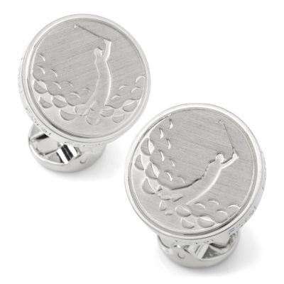 Golf Fore Silver Cufflinks