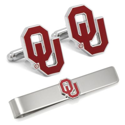 NCAA University of Oklahoma Cufflinks and Tie Bar Gift Set