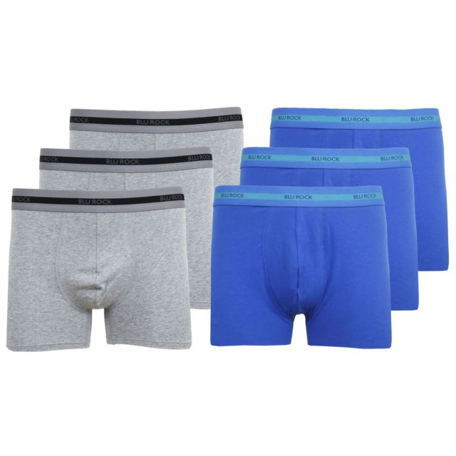 Heather Grey x3 - Medium Blue x3