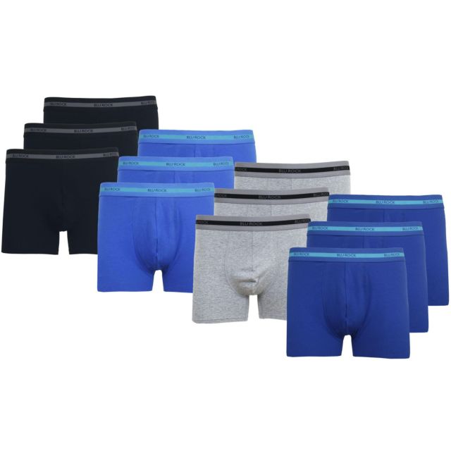 Black x3 - Medium Blue x3 - Heather Grey x3 - Navy x3