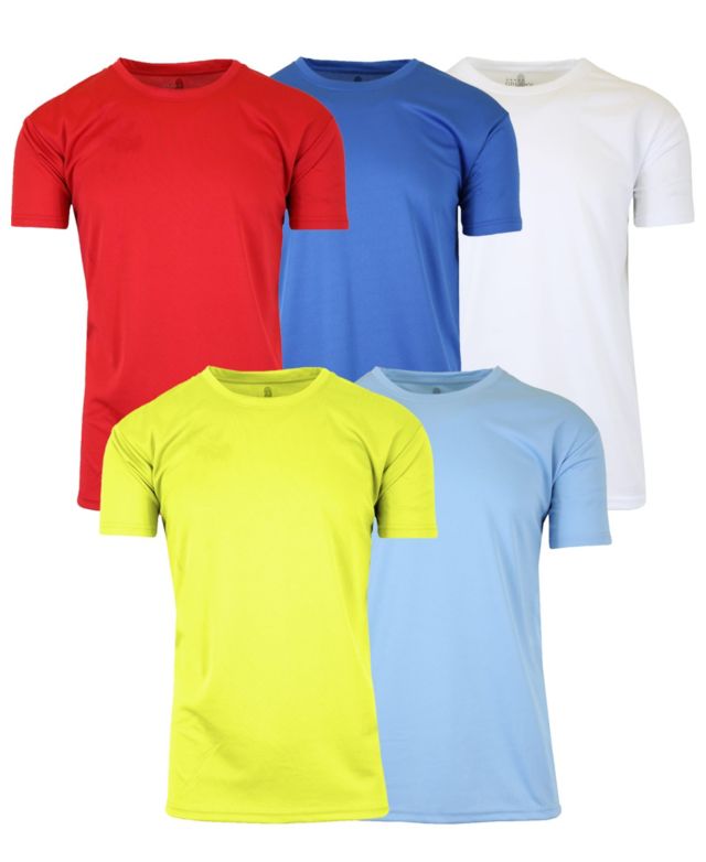 Red-Medium Blue-White-Neon Green-Light Blue