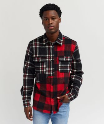 Spliced Flannel Overshirt