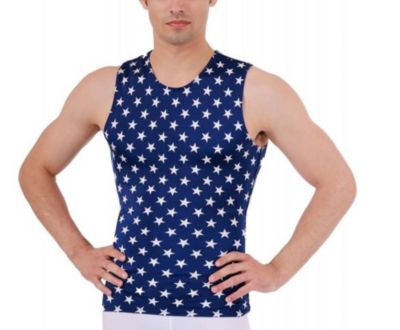 Men Stars Print Sleeveless Crewneck