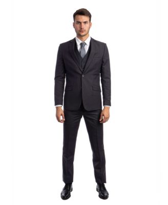 Mens Suits, 3 Piece Hybrid Fit,Notch Lapel Suits