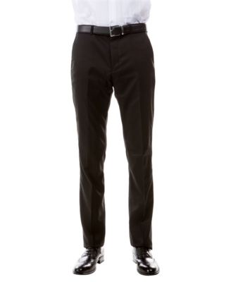 Solid Flat Front Dinner Trousers Suit Separates Dress Pants