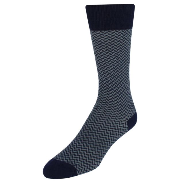 Navy Blue and Grey Herrinbone