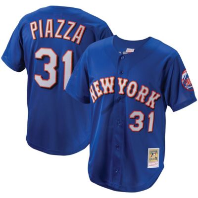 MLB Mike Piazza New York Mets Cooperstown Collection Mesh Batting Practice Button-Up Jersey