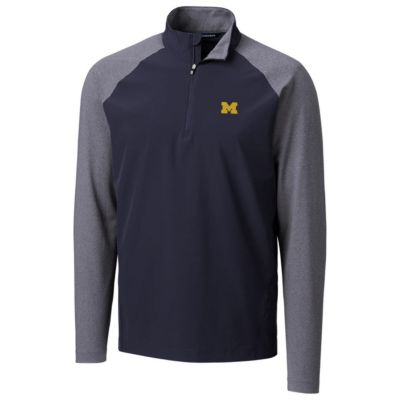 NCAA Michigan Wolverines Response Hybrid Overknit Quarter-Zip Pullover Jacket