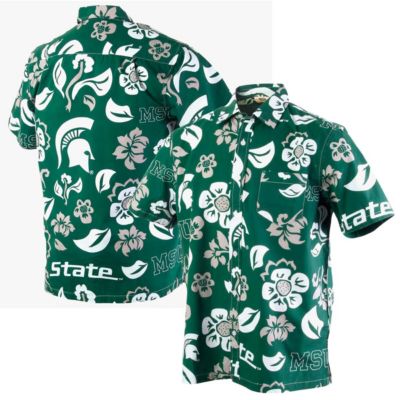 NCAA Michigan State Spartans Floral Button-Up Shirt