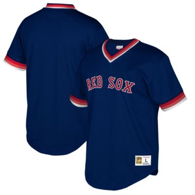 Boston Red Sox MLB Big & Tall Cooperstown Collection Mesh Wordmark V-Neck Jersey