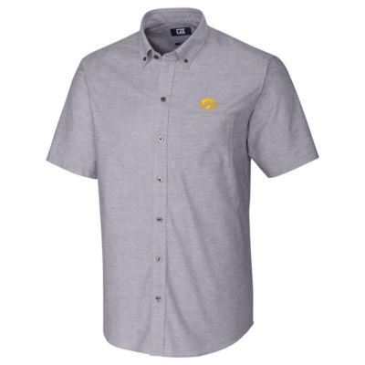 NCAA Iowa Hawkeyes Stretch Oxford Button-Down Short Sleeve Shirt