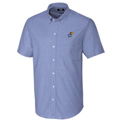 NCAA Kansas Jayhawks Stretch Oxford Button-Down Short Sleeve Shirt