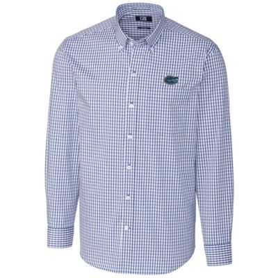 NCAA Florida Gators Big & Tall Stretch Gingham Long Sleeve Button Down Shirt