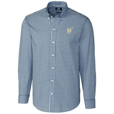 Navy Midshipmen NCAA Big & Tall Stretch Gingham Long Sleeve Button Down Shirt