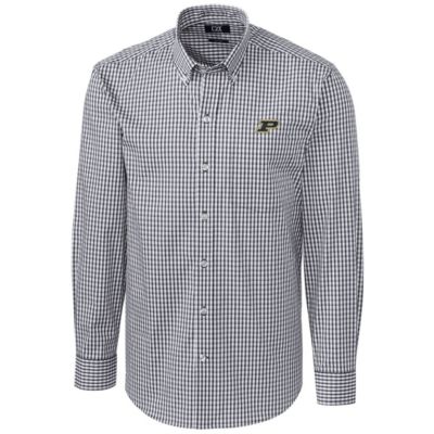 NCAA Purdue Boilermakers Big & Tall Stretch Gingham Long Sleeve Button Down Shirt