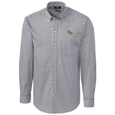 NCAA UCF Knights Big & Tall Stretch Gingham Long Sleeve Button Down Shirt