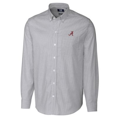 Alabama Crimson Tide NCAA Alabama Tide Big & Tall Stretch Oxford Stripe Long Sleeve Button Down Shirt